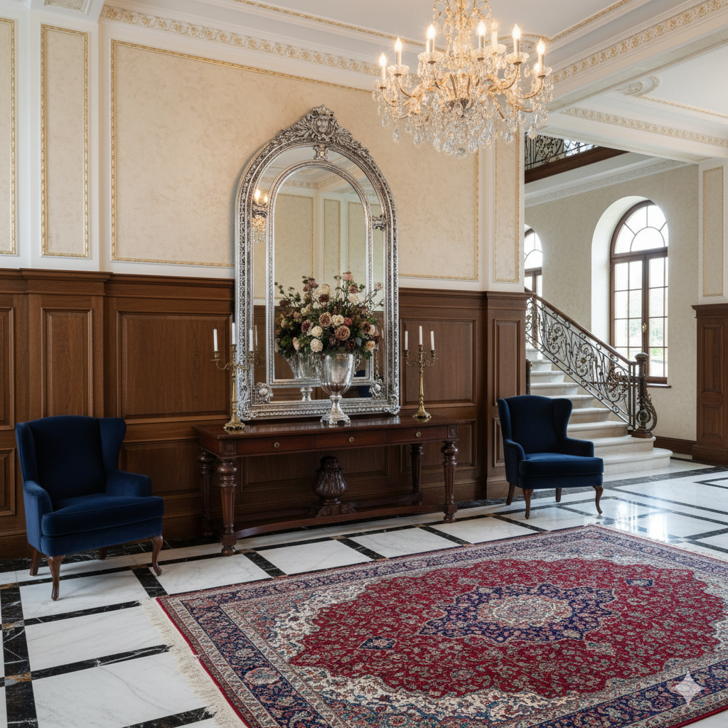 Spiegel Wandspiegel Barock Silber 1,12 m x 2,09 m – Bild 2