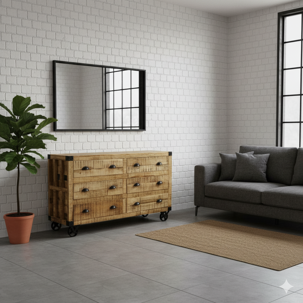 Kommode Sideboard Mangoholz 1,50 m – Bild 2