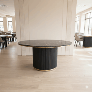 Esstisch Tisch Marmorplatte Hartholz Ø 1,50 m