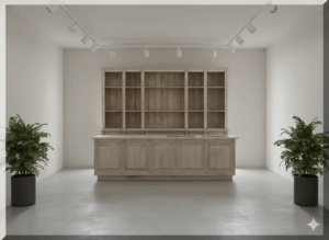 Verkaufsregal & Ladentisch Chloe Massivholz 3,00 m