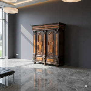 Schrank Vitrine Neubarock 1860 Nussbaum