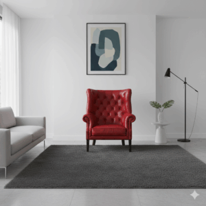 Chesterfield Sessel Leder Rot