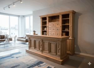 Theke Tresen Regal Bella Teakholz 2,60 m