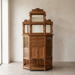 Vertiko mit Aufsatz Jugendstil 1905 Nussbaum