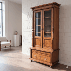 Bücherschrank Vitrine Gründerzeit 1880 Nussbaum