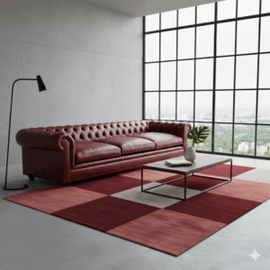 Chesterfield Sofa Couch Leder Rot 3,20 m