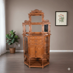 Vertiko mit Aufsatz Jugendstil 1905 Nussbaum