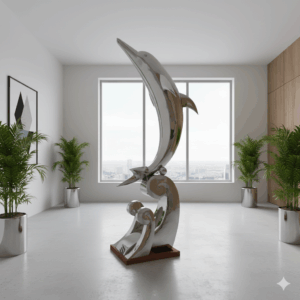 Skulptur Statue Delphin 2,33 m