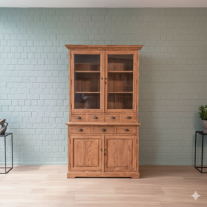 Vitrine Schrank Teakholz 1,32 m