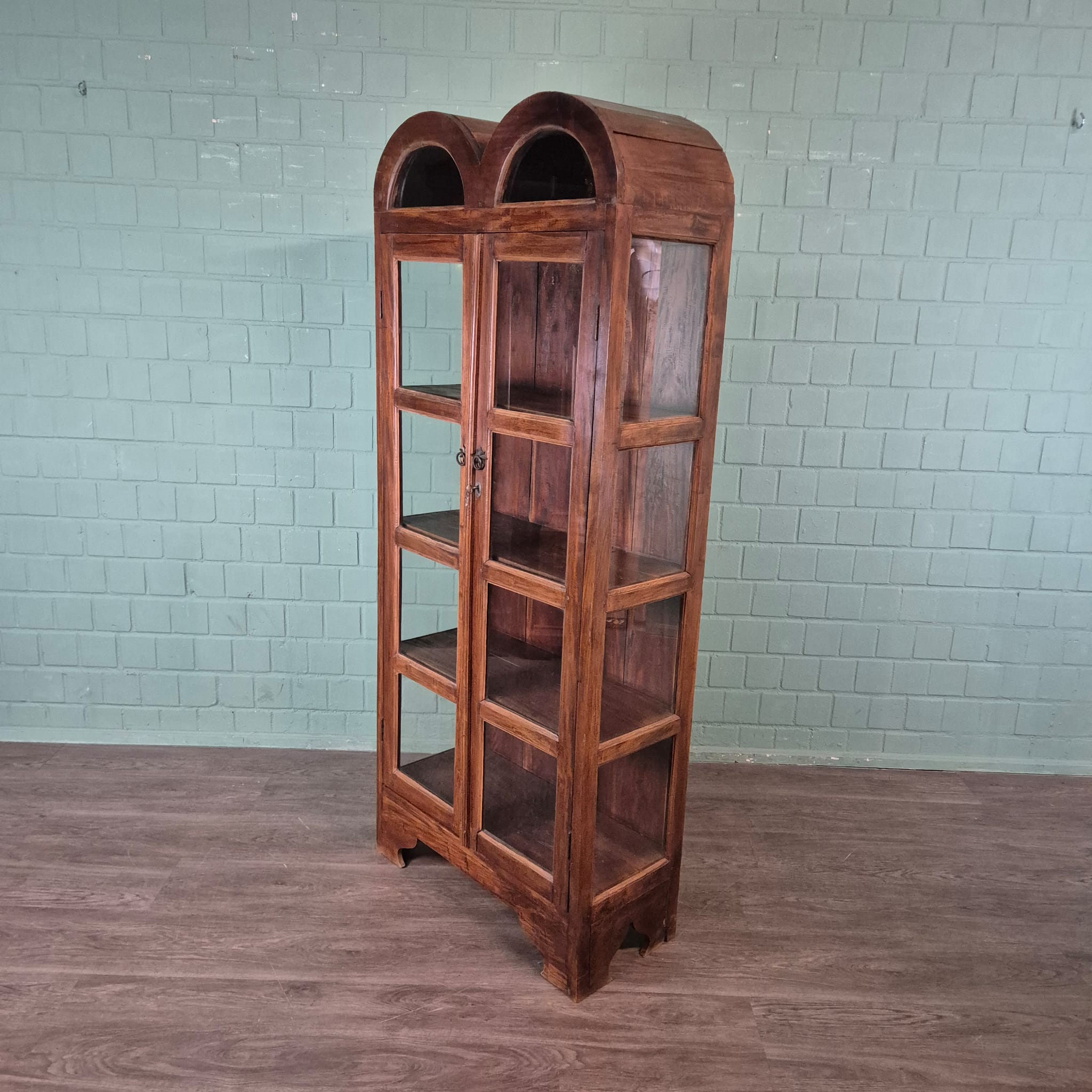 Vitrine Schaukasten Teakholz 0,80 m – Bild 5