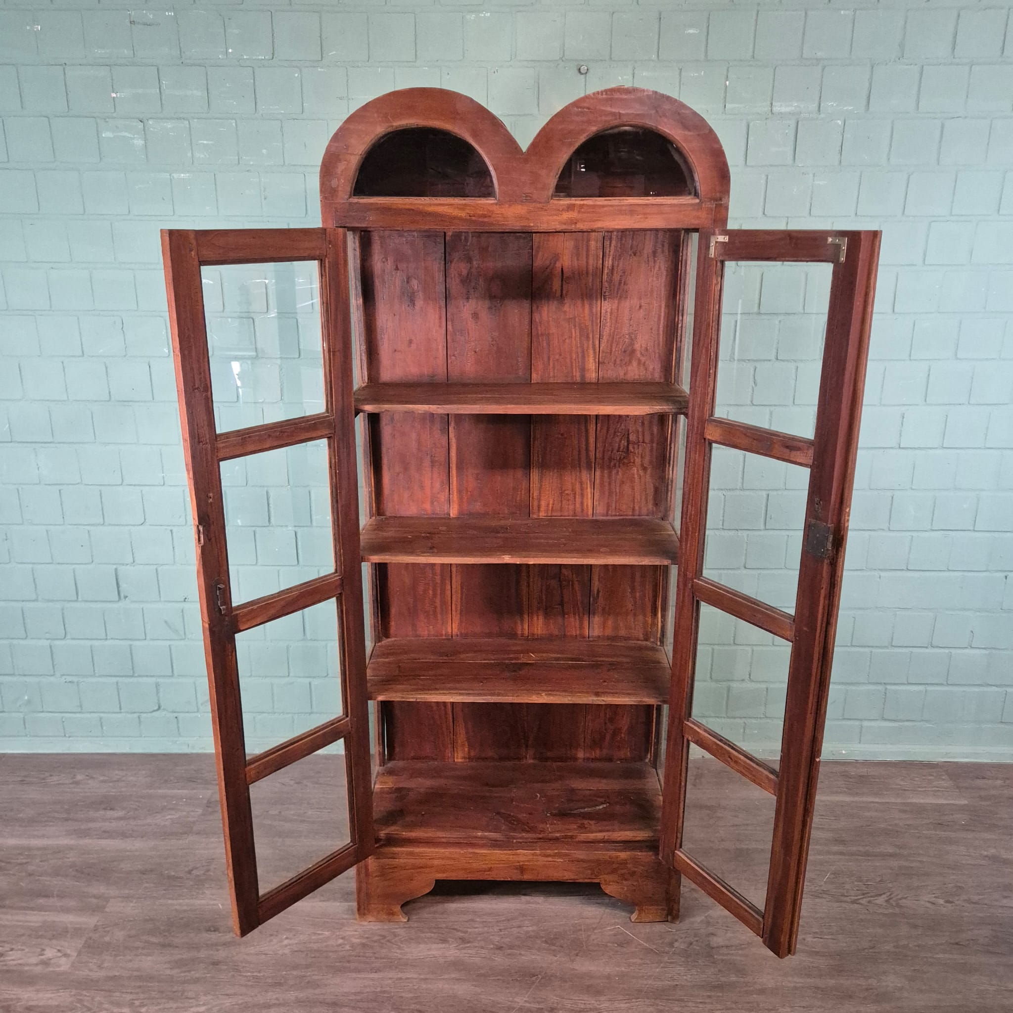 Vitrine Schaukasten Teakholz 0,80 m – Bild 11