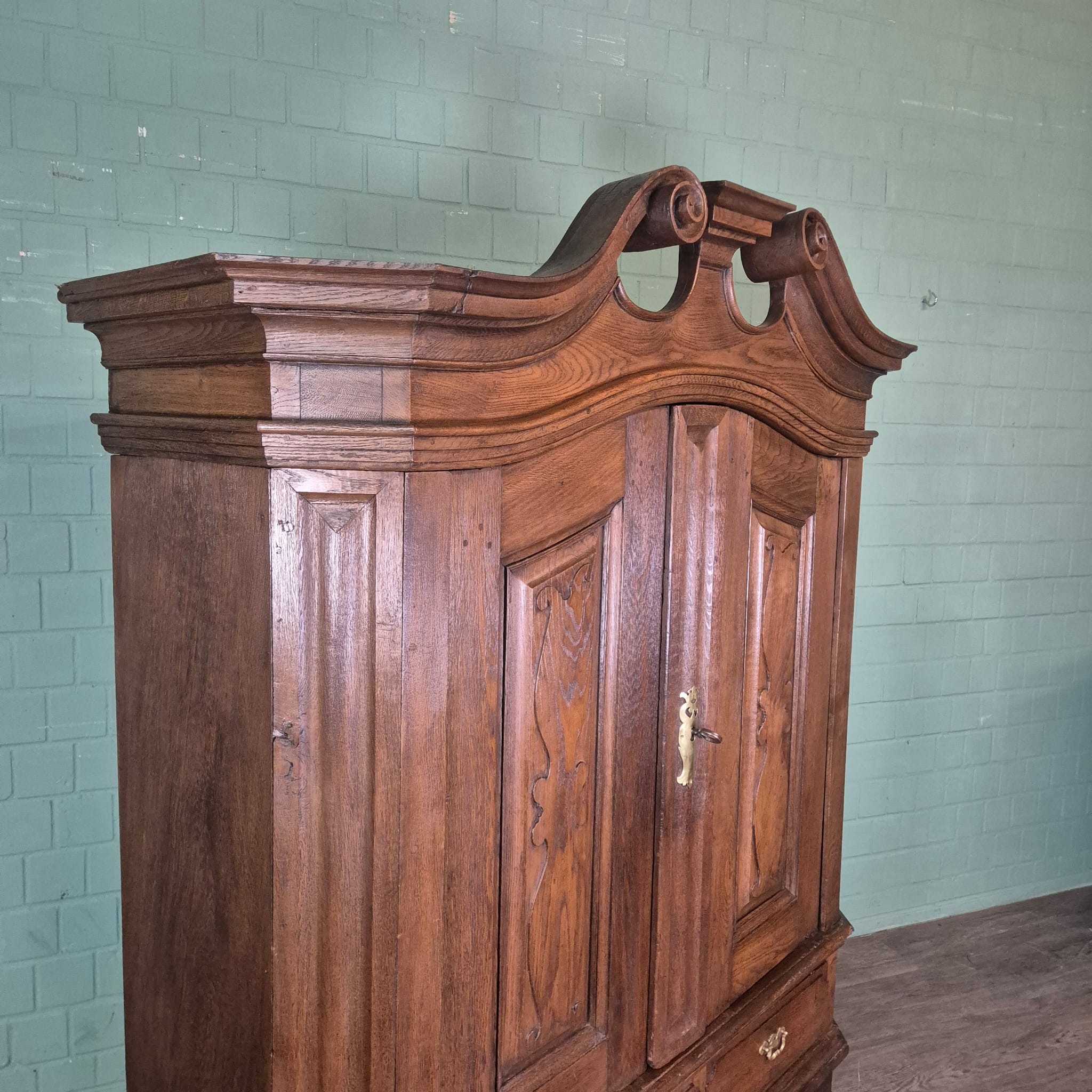 Schrank Kleiderschrank Barock 1760 Eiche – Bild 6