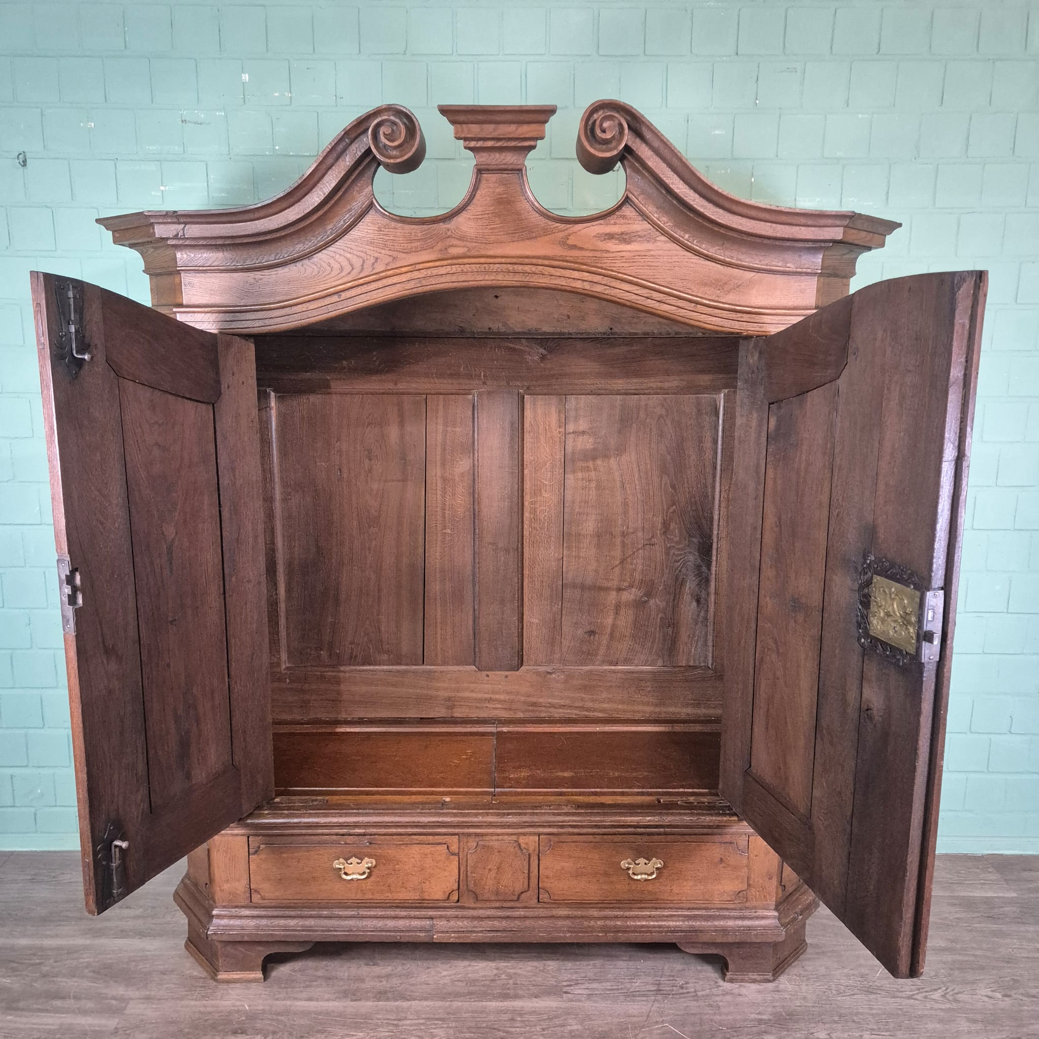 Schrank Kleiderschrank Barock 1760 Eiche – Bild 16