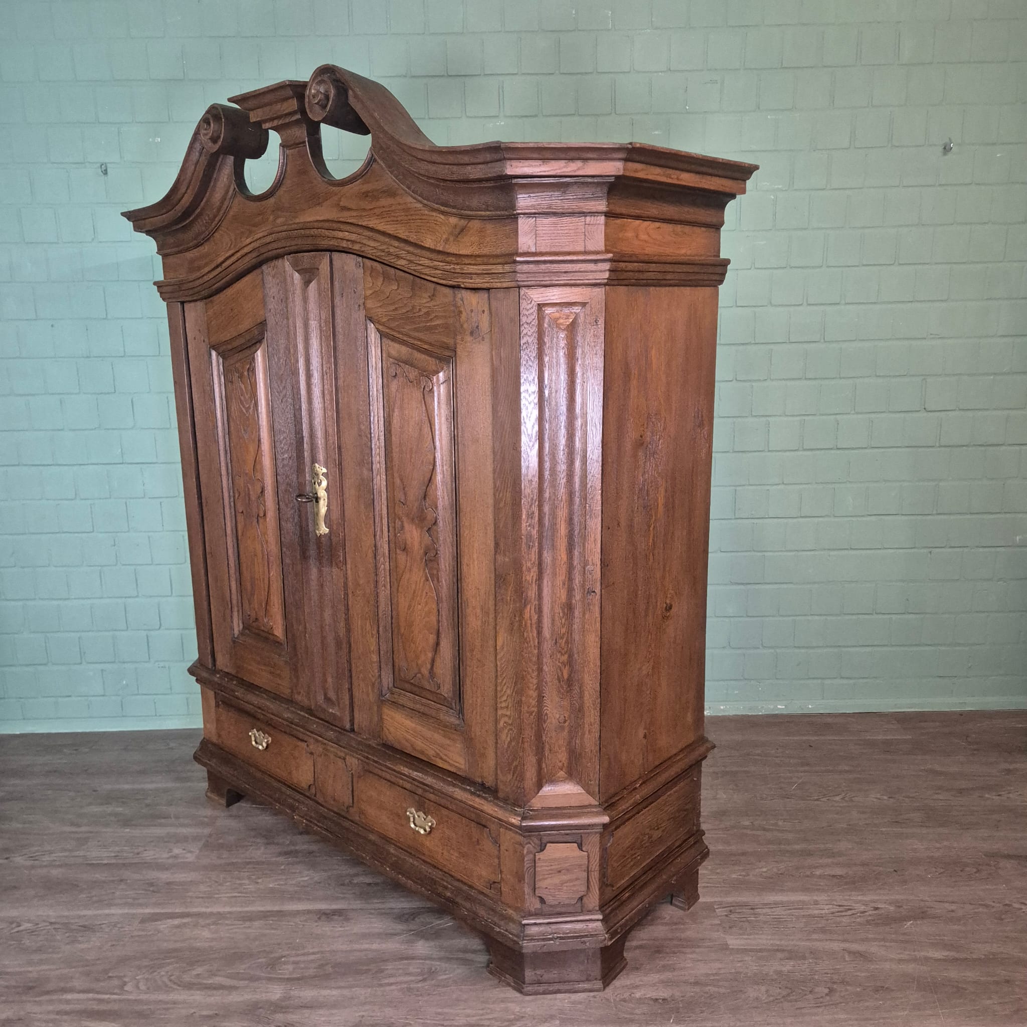 Schrank Kleiderschrank Barock 1760 Eiche – Bild 5