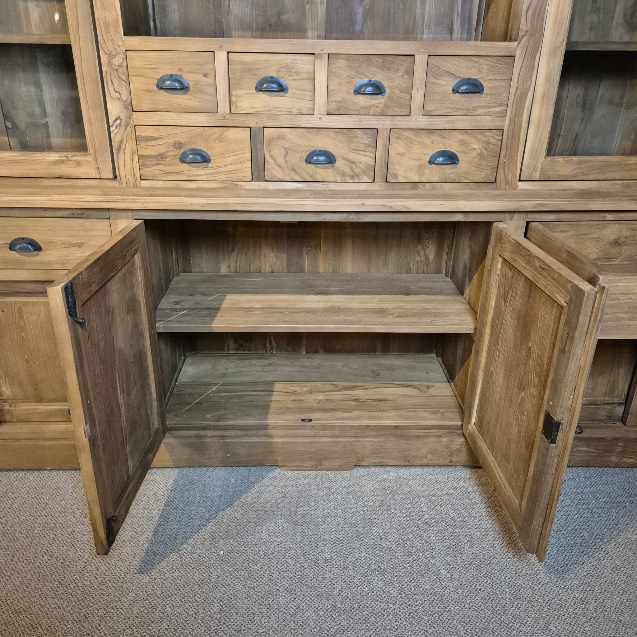 Vitrine Schrank Teakholz 3,00 m – Bild 20