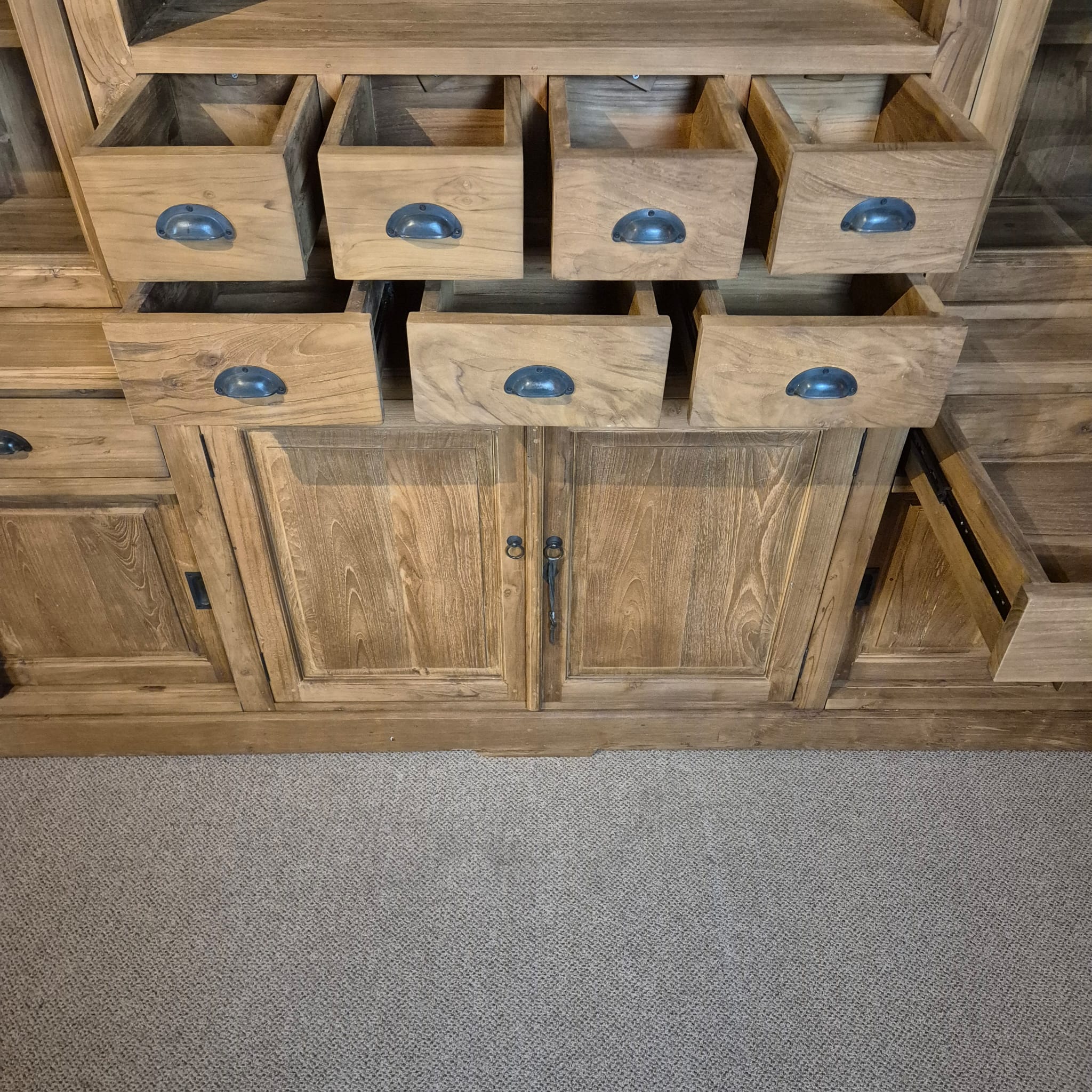 Vitrine Schrank Teakholz 3,00 m – Bild 19