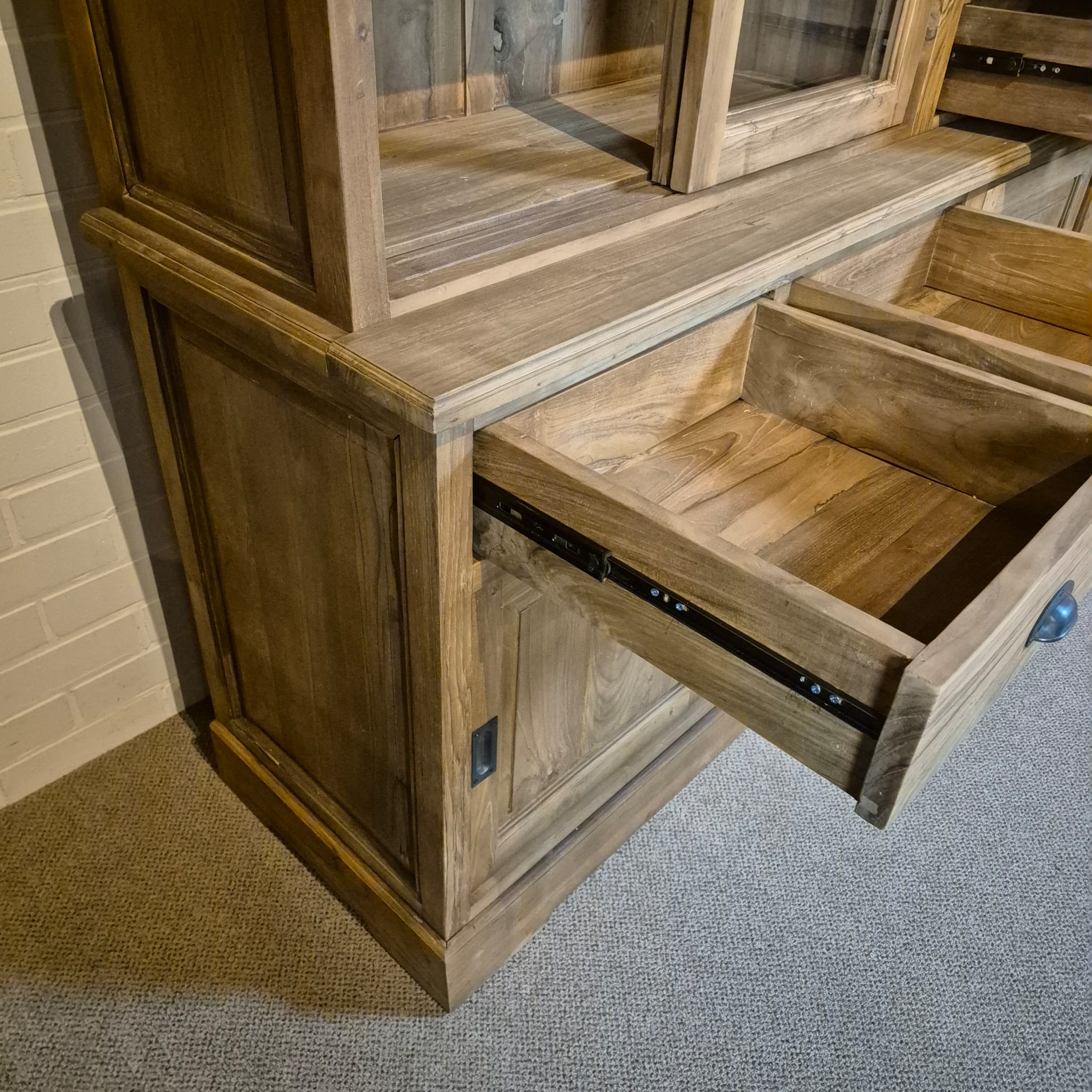 Vitrine Schrank Teakholz 3,00 m – Bild 15