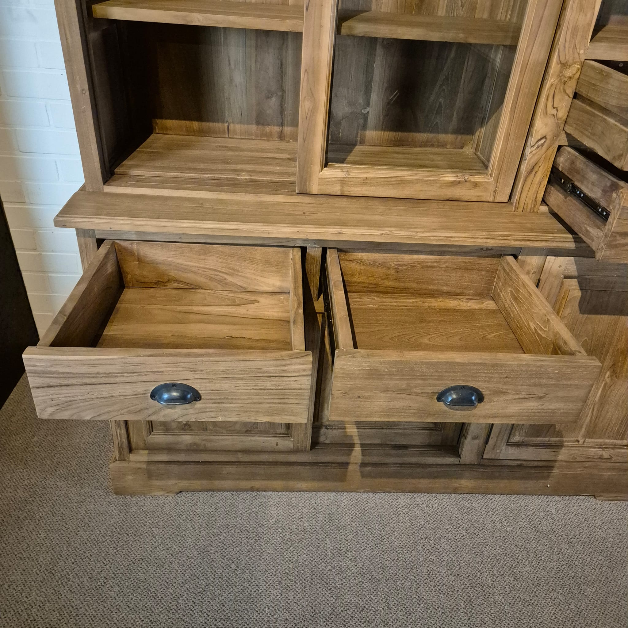 Vitrine Schrank Teakholz 3,00 m – Bild 16