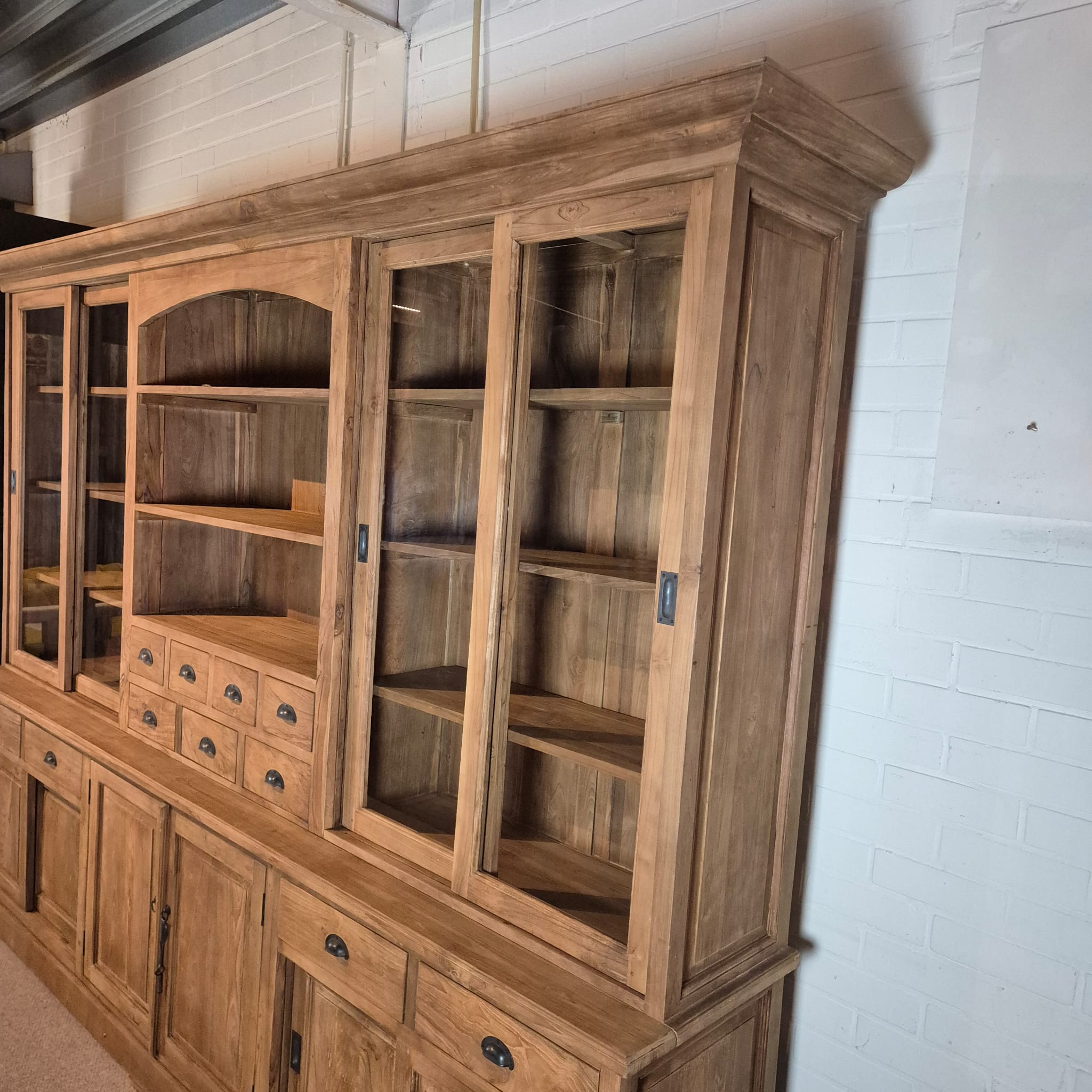 Vitrine Schrank Teakholz 3,00 m – Bild 6