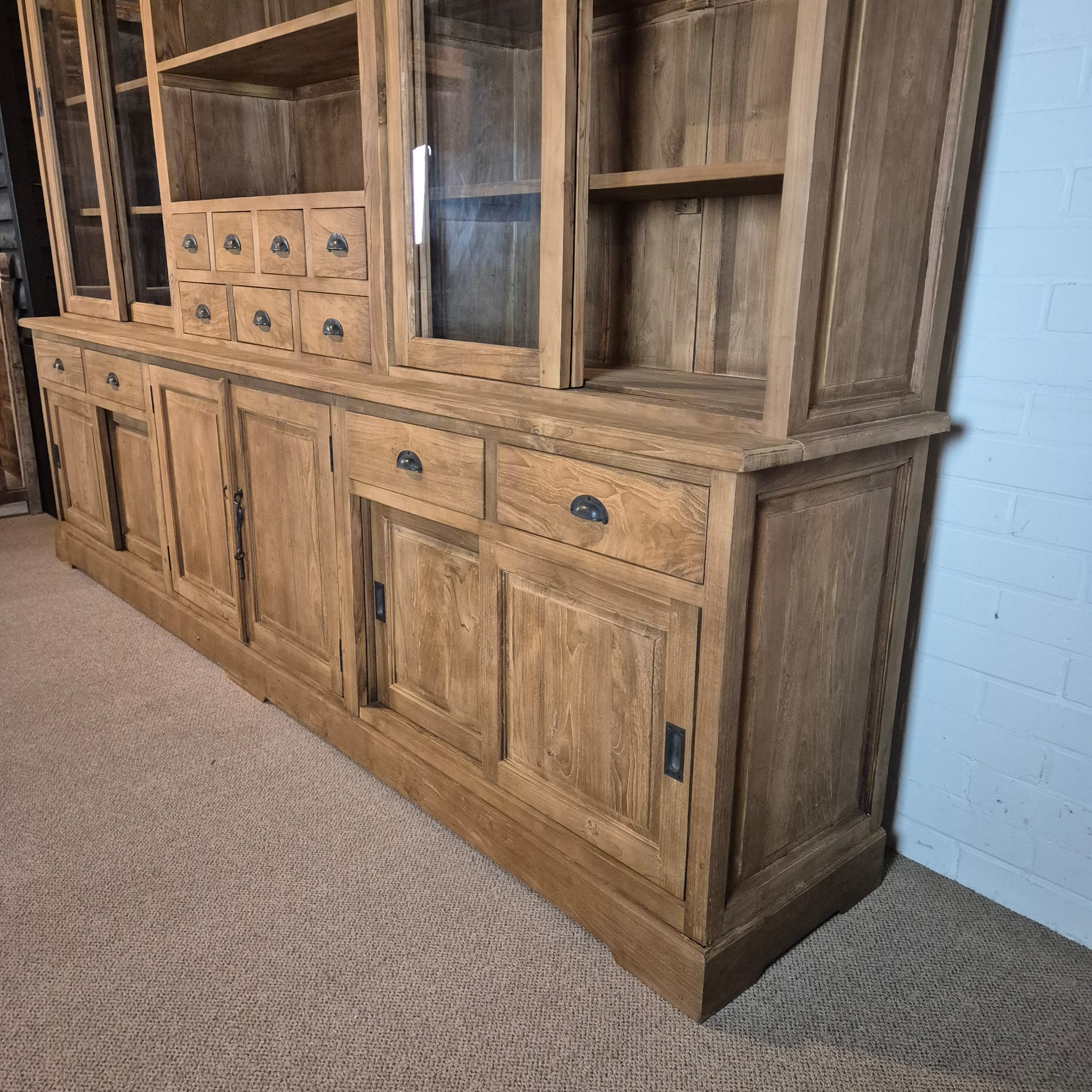 Vitrine Schrank Teakholz 3,00 m – Bild 7