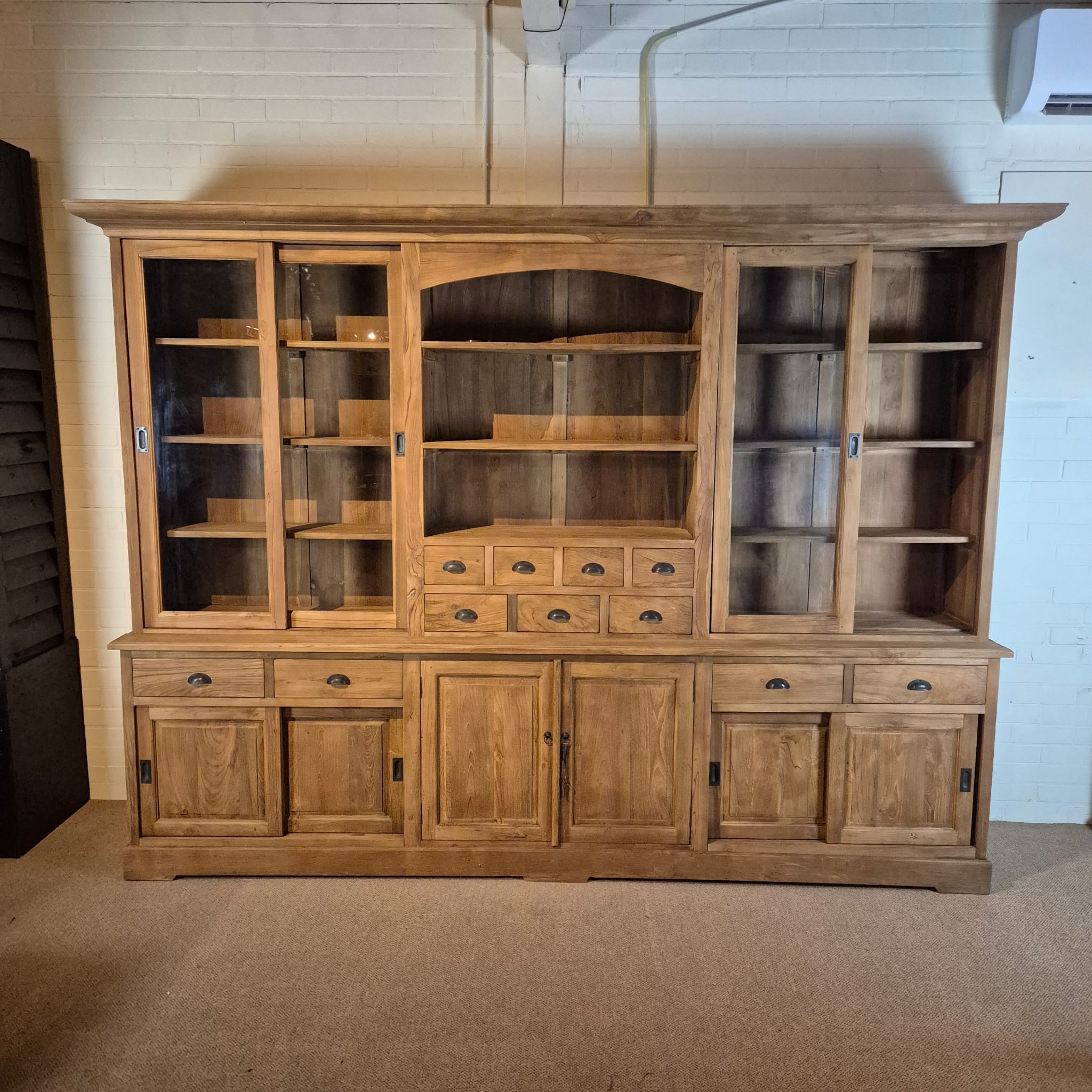 Vitrine Schrank Teakholz 3,00 m – Bild 3