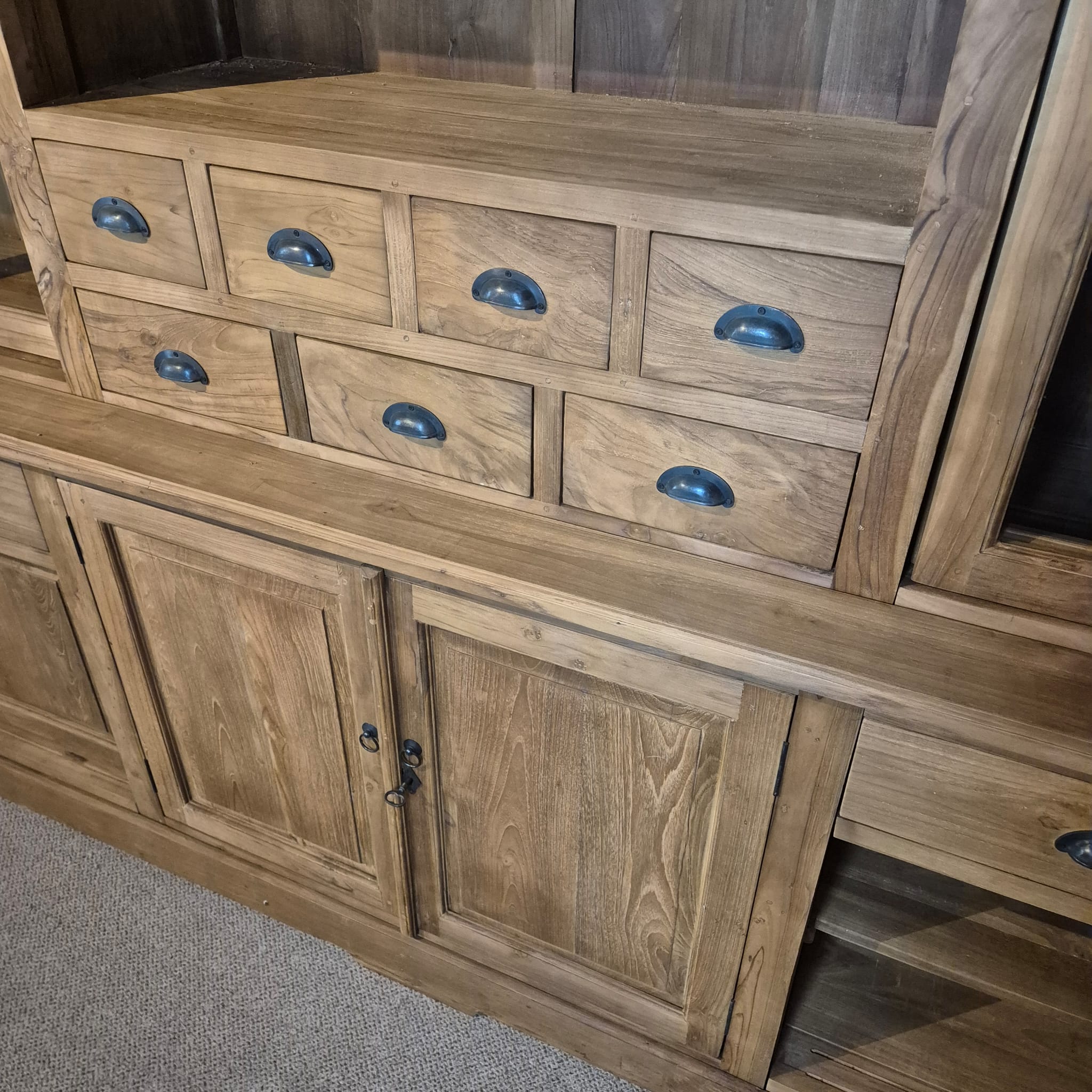 Vitrine Schrank Teakholz 3,00 m – Bild 18