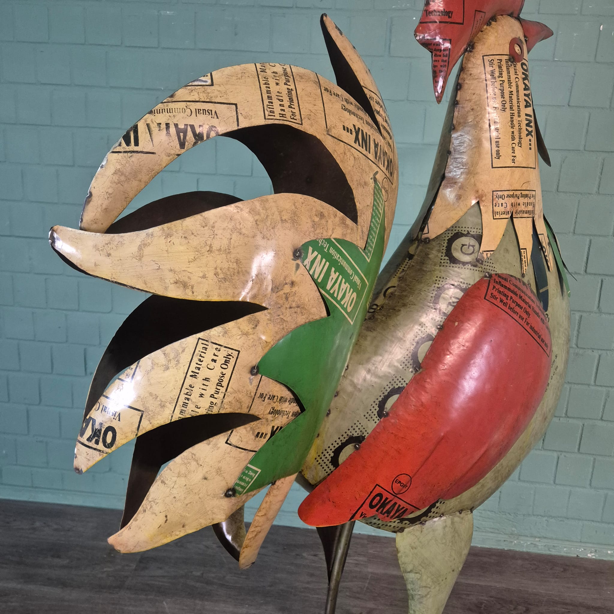 Dekoration Hahn Blech 1,83 m – Bild 10