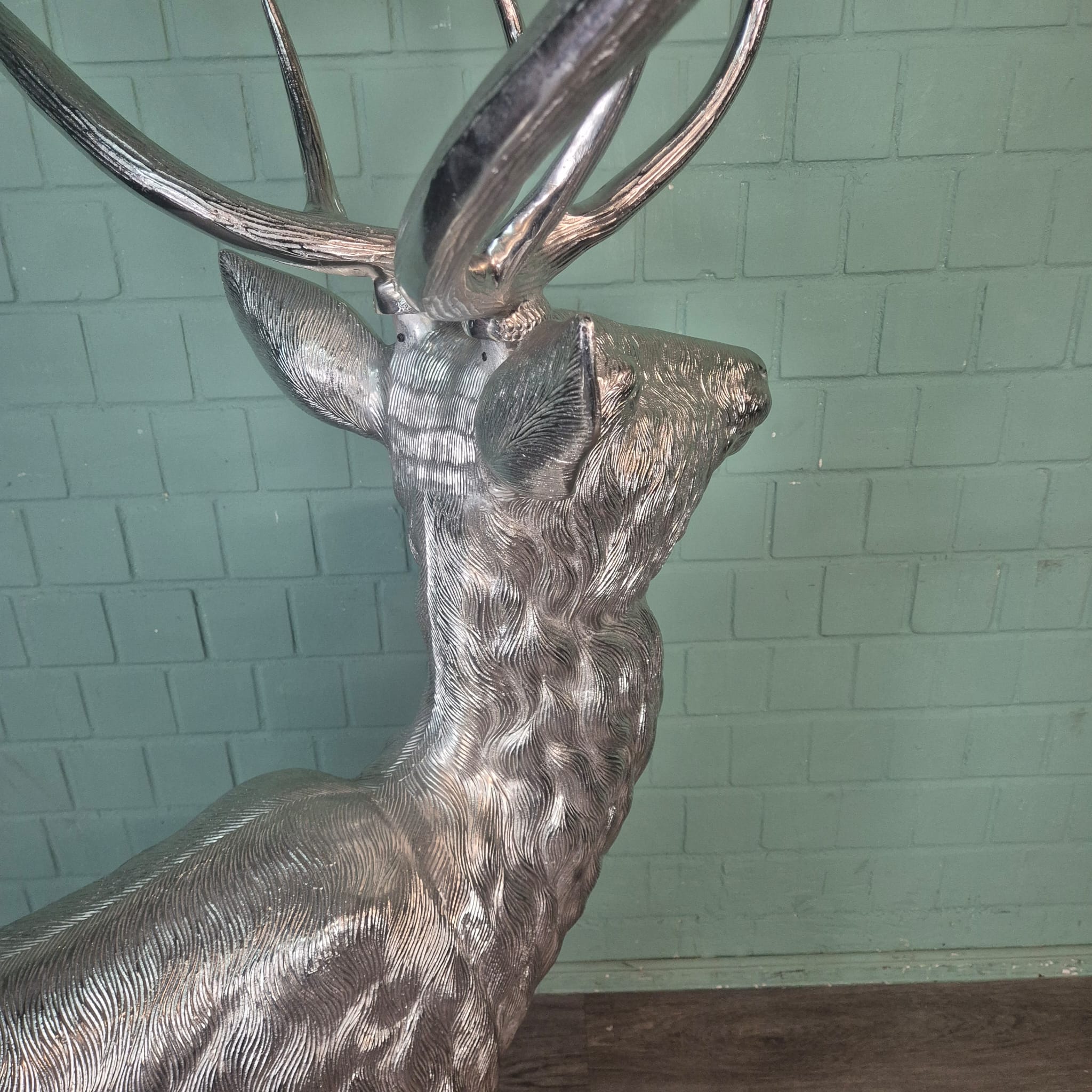 Skulptur Dekoration Hirsch Silber 2,08 m – Bild 15