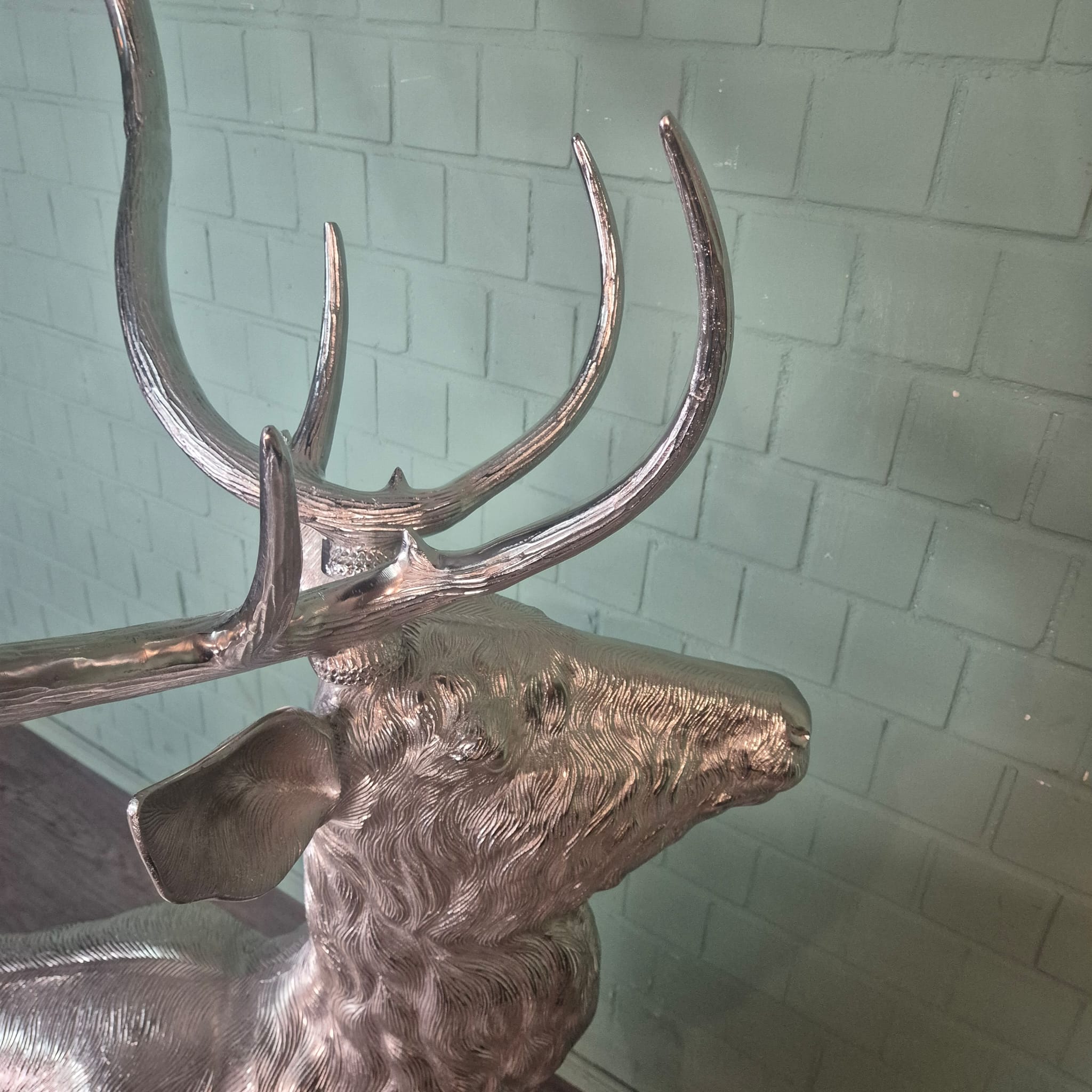 Skulptur Dekoration Hirsch Silber 2,08 m – Bild 16