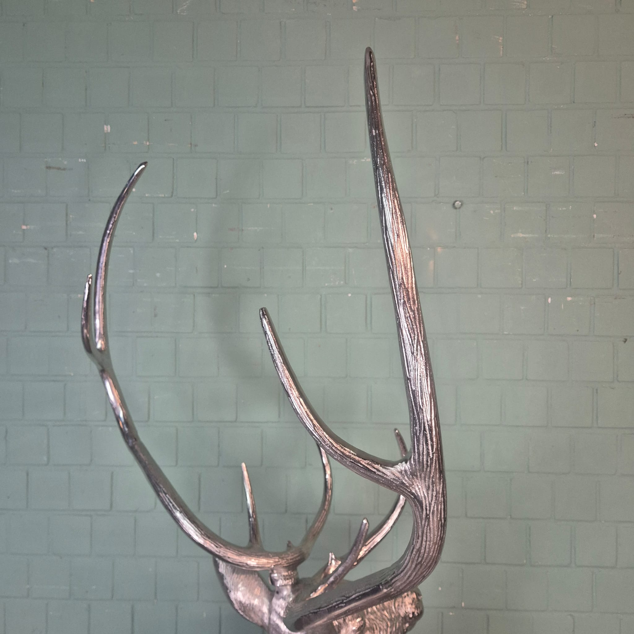 Skulptur Dekoration Hirsch Silber 2,08 m – Bild 17