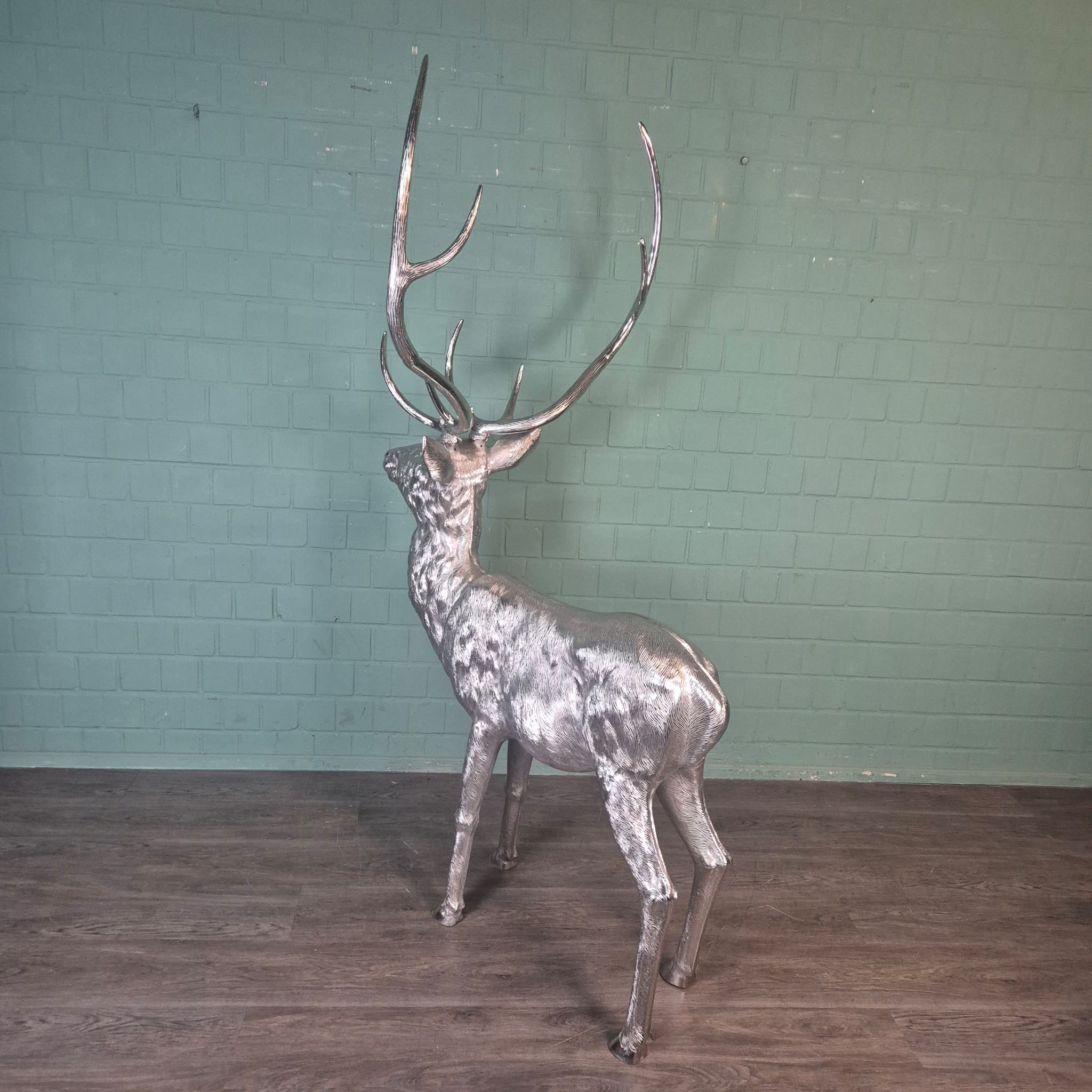 Skulptur Dekoration Hirsch Silber 2,08 m – Bild 6