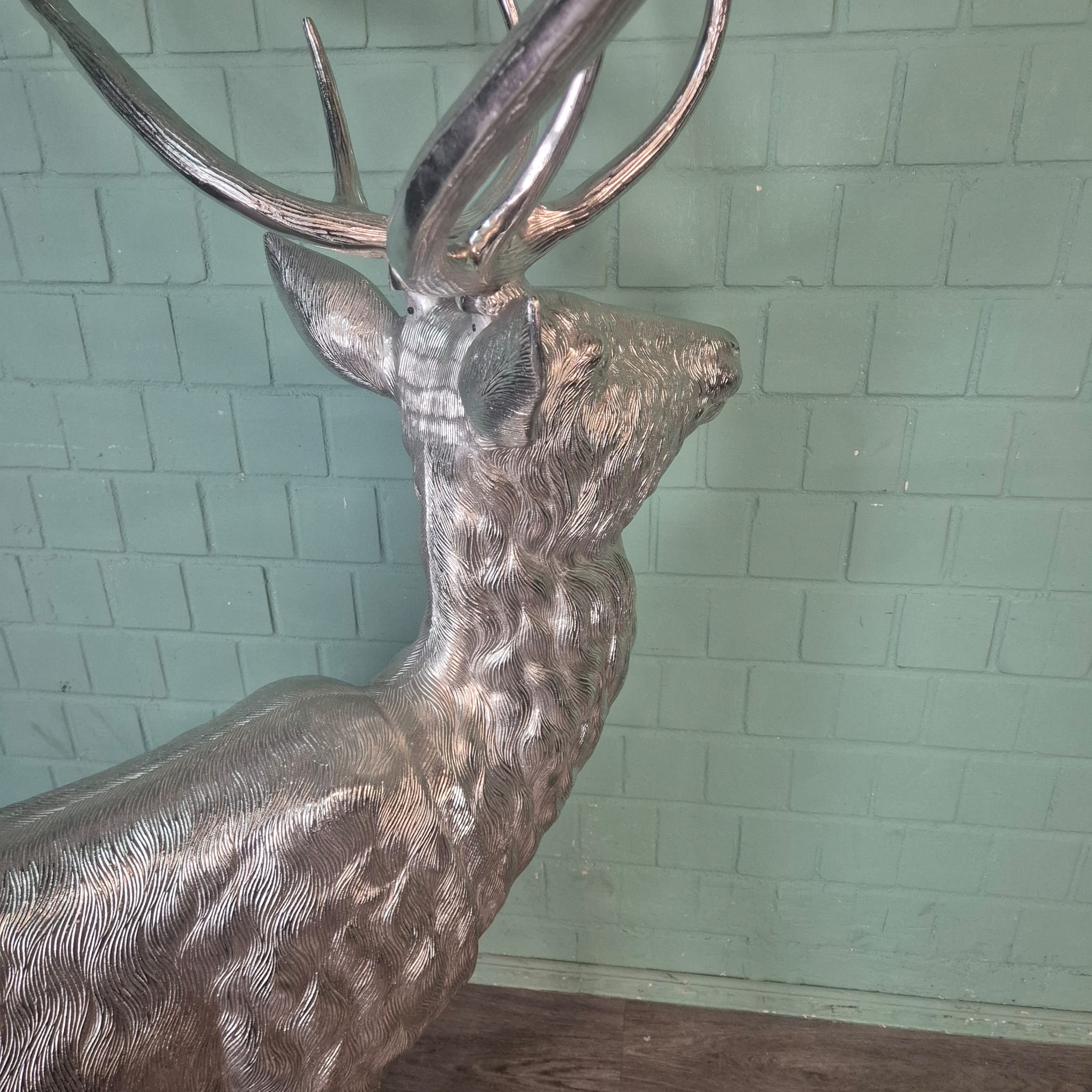 Skulptur Dekoration Hirsch Silber 2,08 m – Bild 9