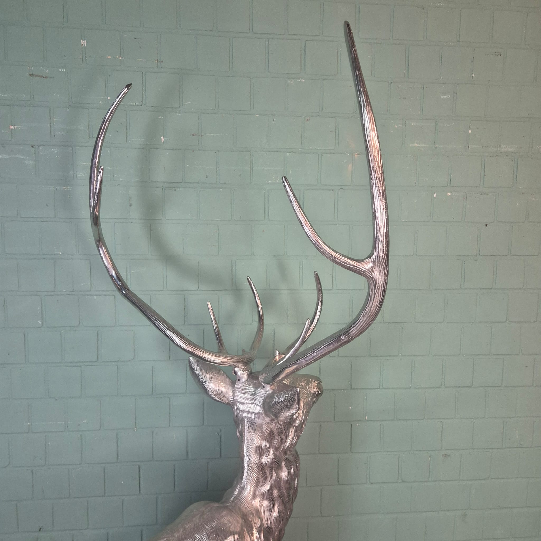 Skulptur Dekoration Hirsch Silber 2,08 m – Bild 10