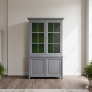 Vitrine Aktenschrank Biedermeier 1850 Kiefer