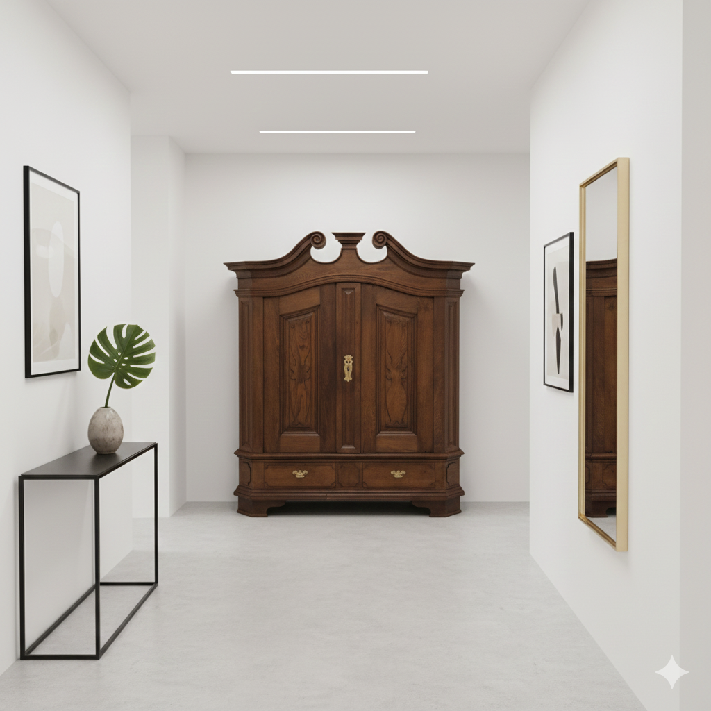 Schrank Kleiderschrank Barock 1760 Eiche – Bild 2