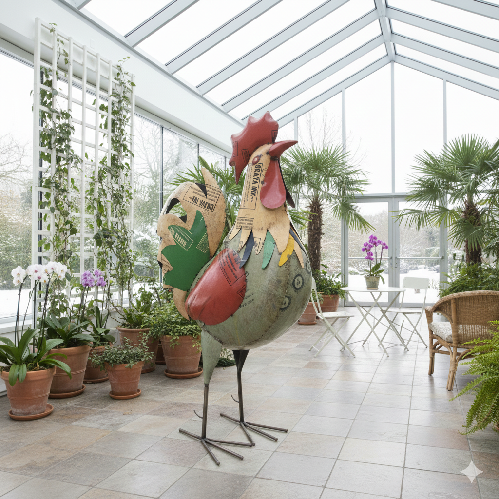 Dekoration Hahn Blech 1,83 m – Bild 2