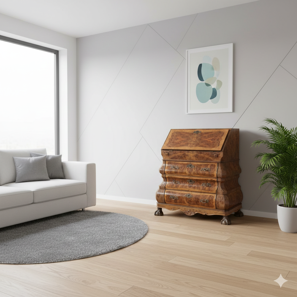 Sekretär Neubarock 1930 Nussbaum – Bild 2