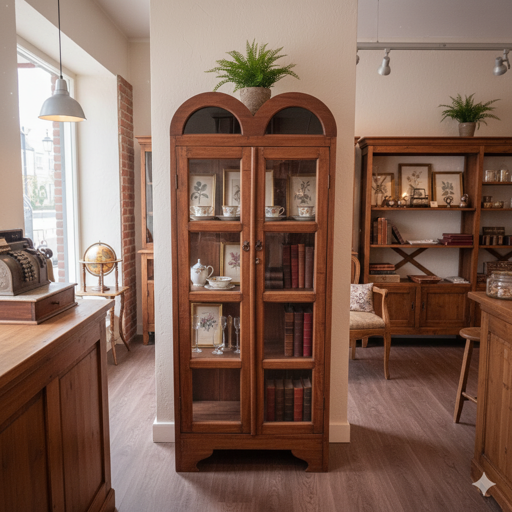 Vitrine Schaukasten Teakholz 0,80 m – Bild 2