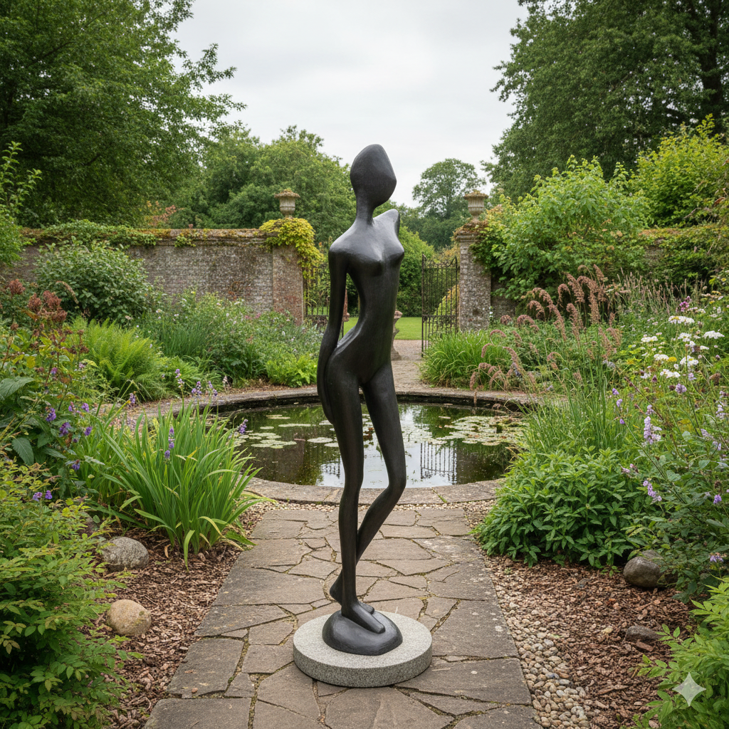 Skulptur Dekoration Frau 1,80 m Bronze – Bild 2