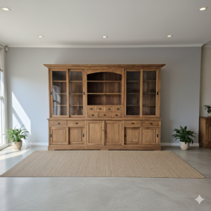 Vitrine Schrank Teakholz 3,00 m