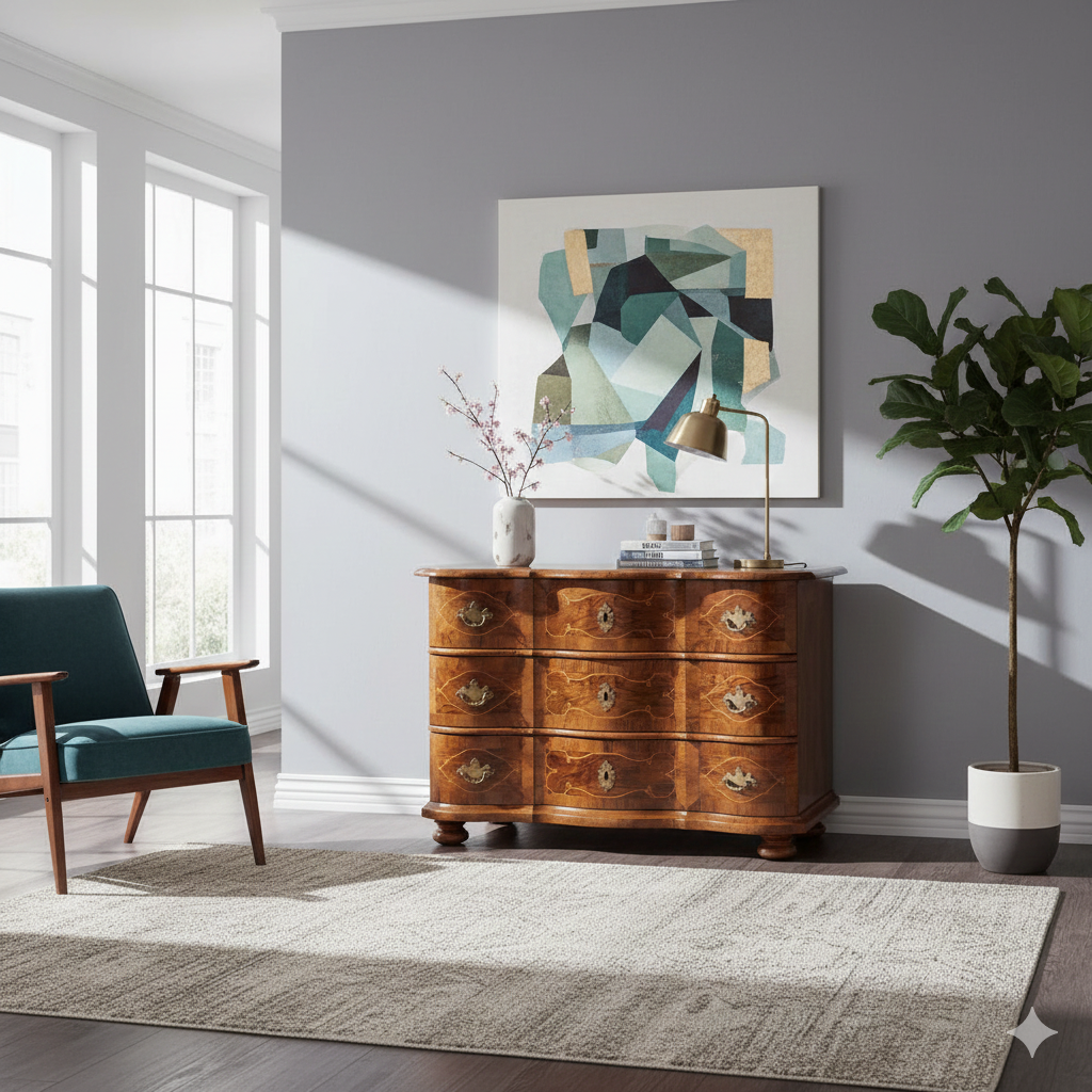 Kommode Barock 1770 Nussbaum – Bild 2