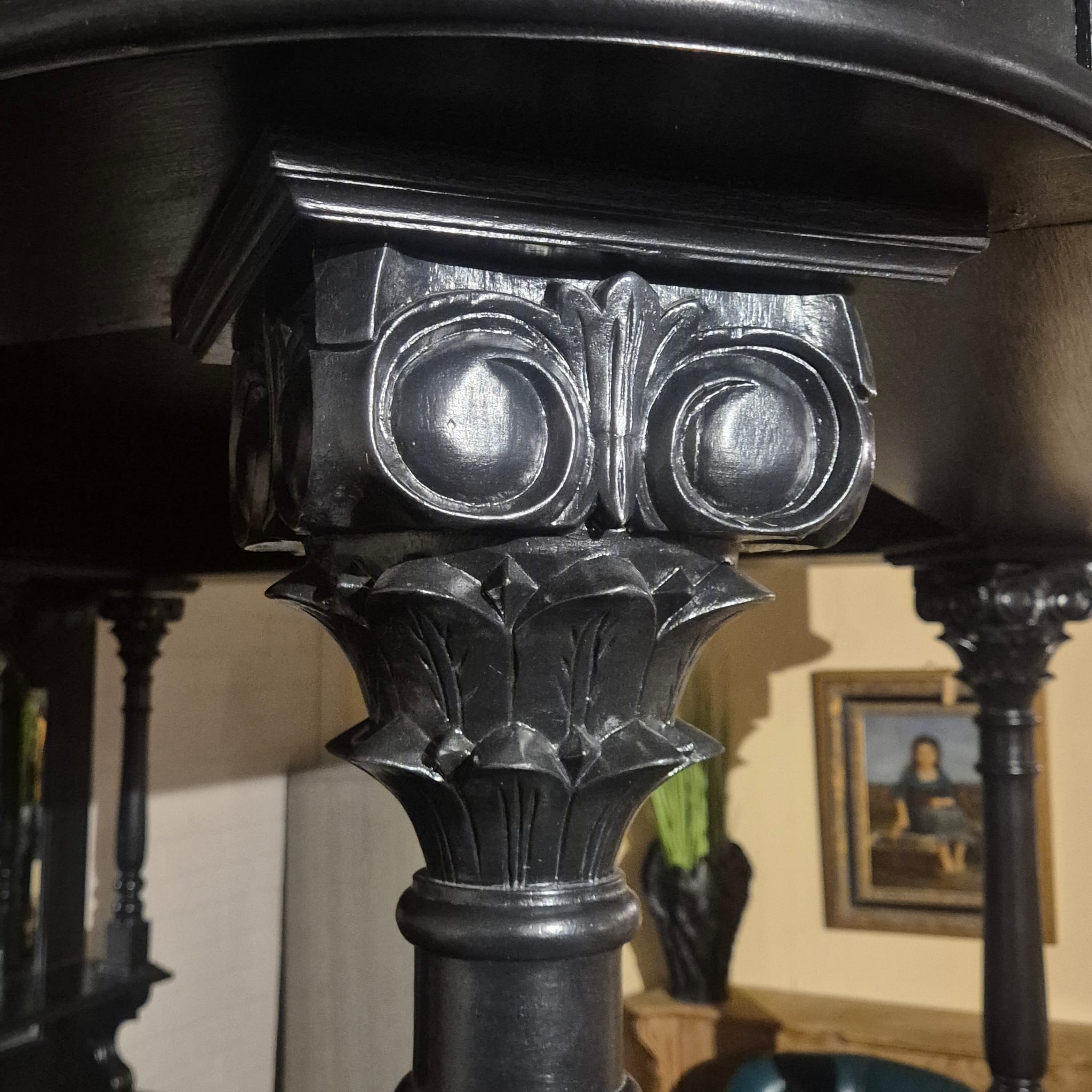 Hausbar Theke Teakholz Schwarz 2,00 m – Bild 8