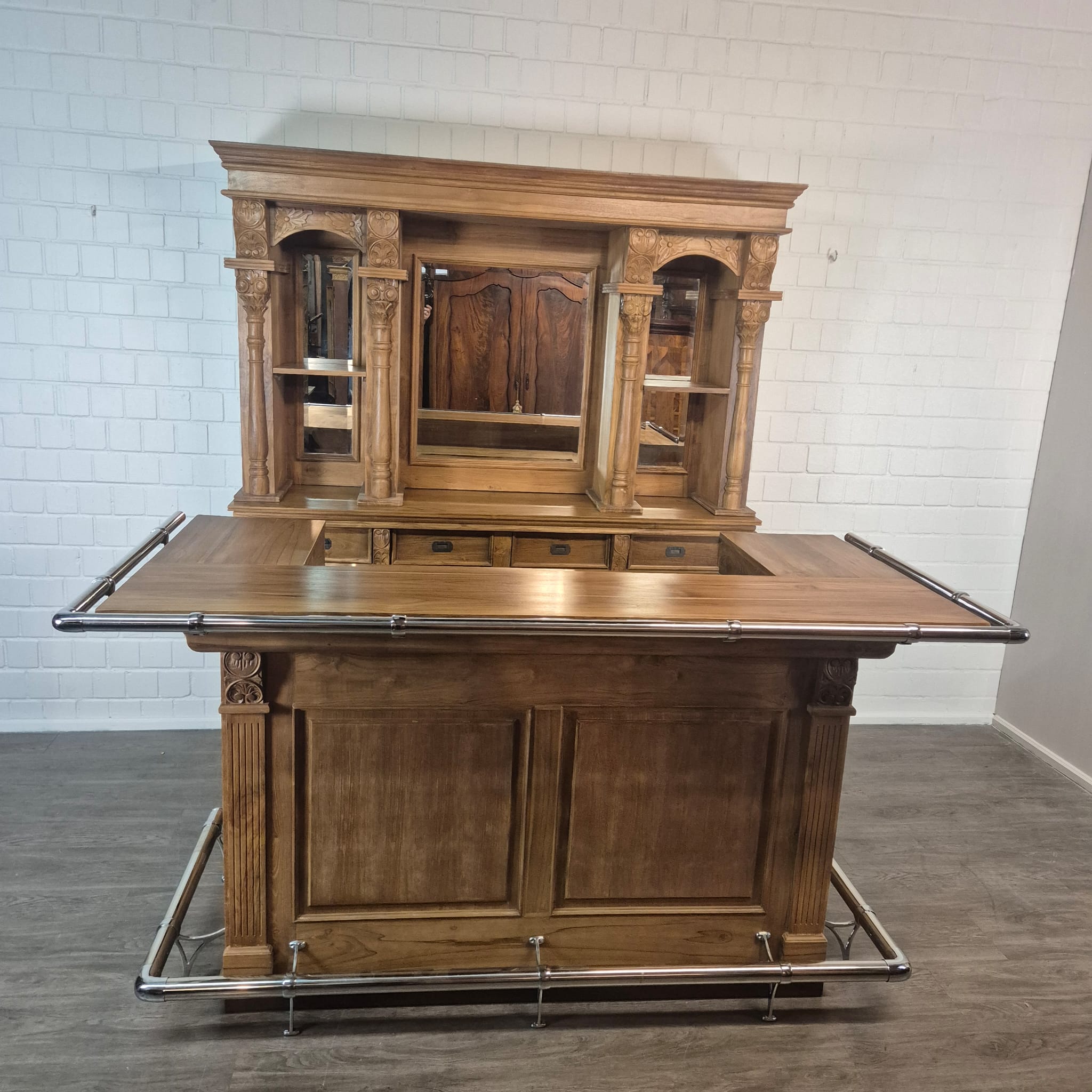 Empire Bar Theke Teakholz 2,00 m – Bild 3