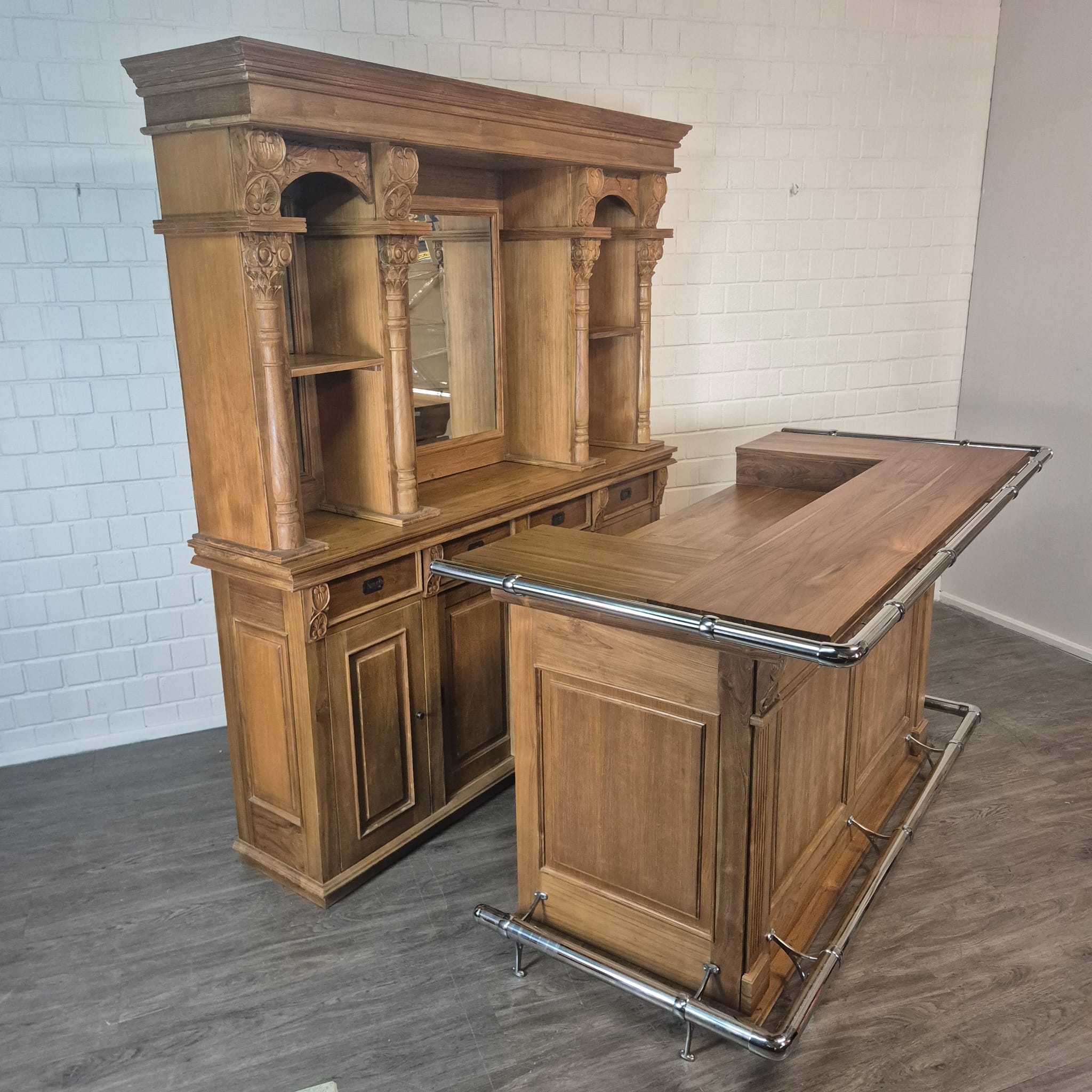 Empire Bar Theke Teakholz 2,00 m – Bild 5