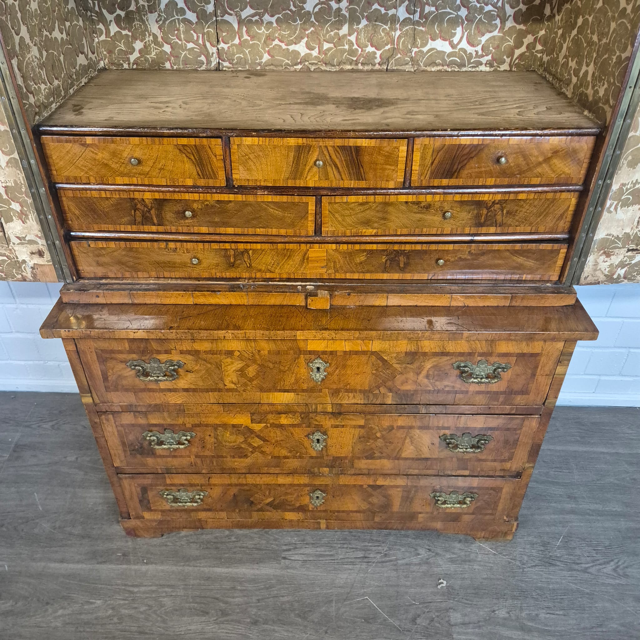 Schrank Kabinettschrank Barock 1770 Nussbaum – Bild 17