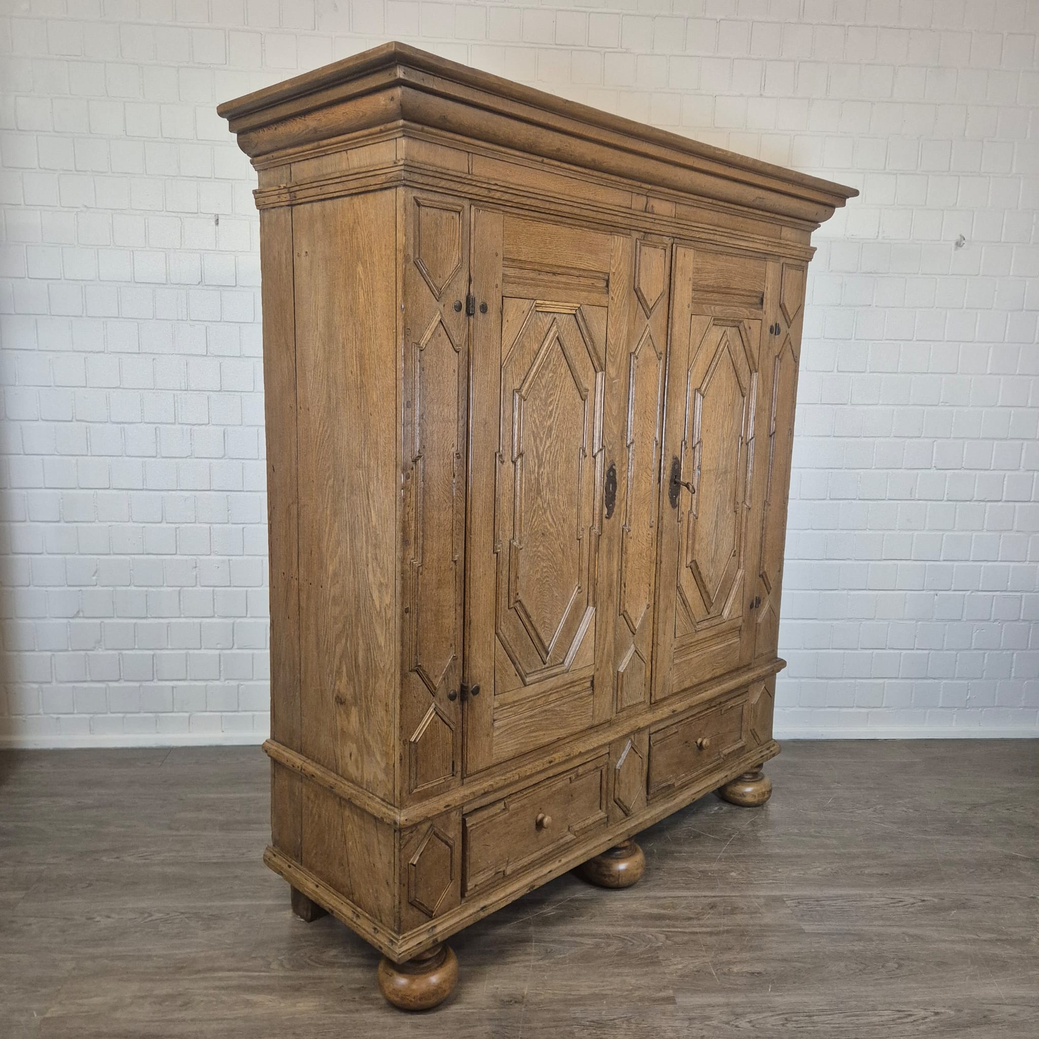 Schrank Kleiderschrank Barock 1770 Eiche – Bild 3