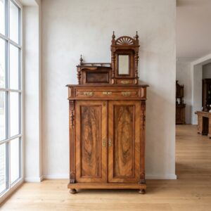 Vertiko mit Aufsatz Jugendstil 1900 Nussbaum