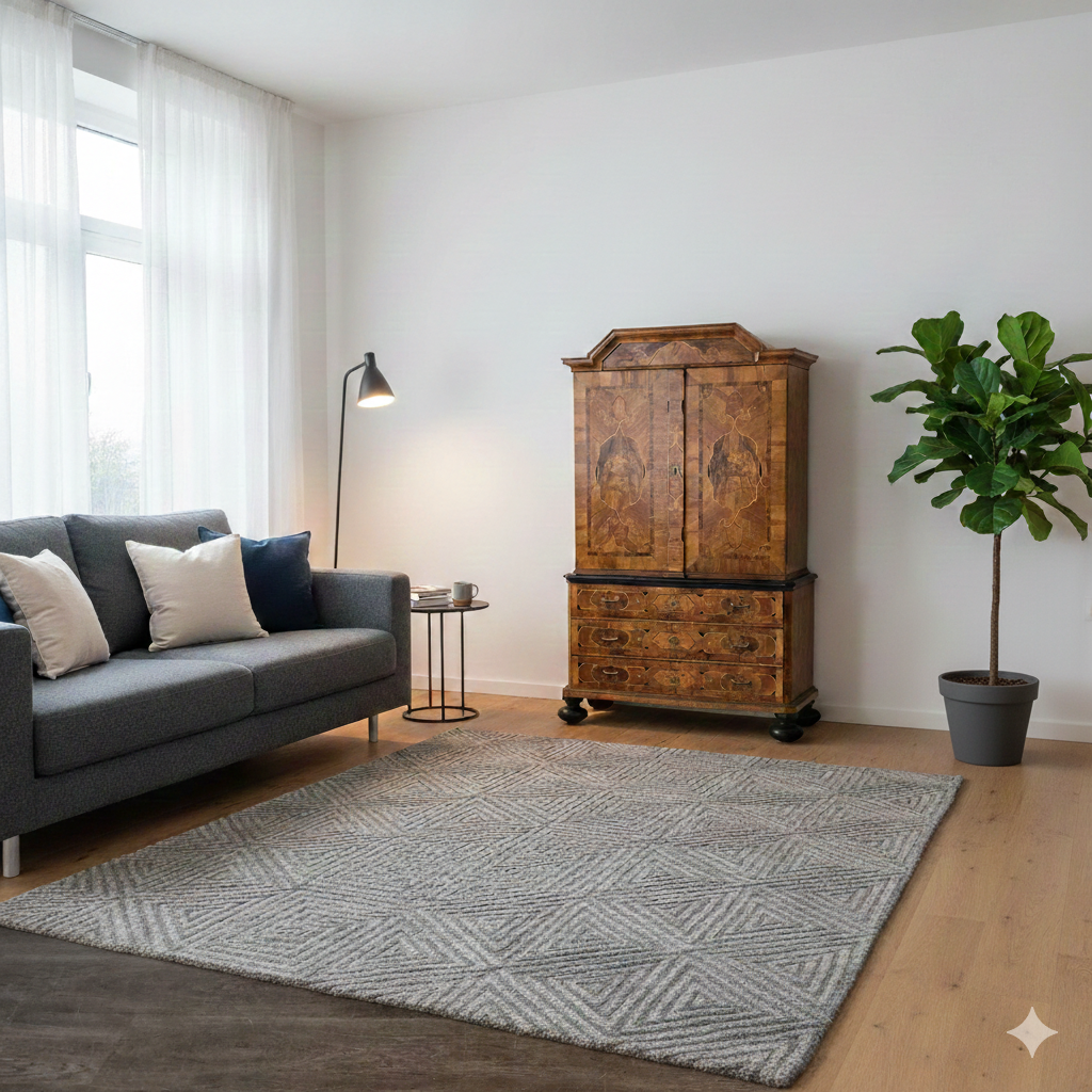 Schrank Kabinettschrank Barock 1770 Nussbaum – Bild 2