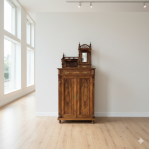 Vertiko mit Aufsatz Jugendstil 1900 Nussbaum