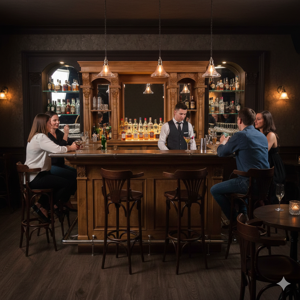 Empire Bar Theke Teakholz 2,00 m – Bild 2